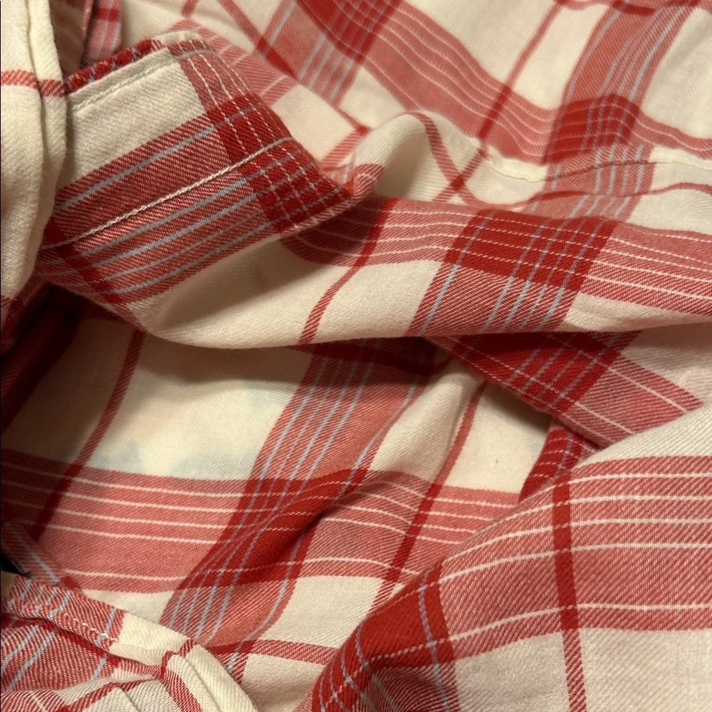 🚀The North Face Red and Cream Plaid Men's Shirt size XL GUC